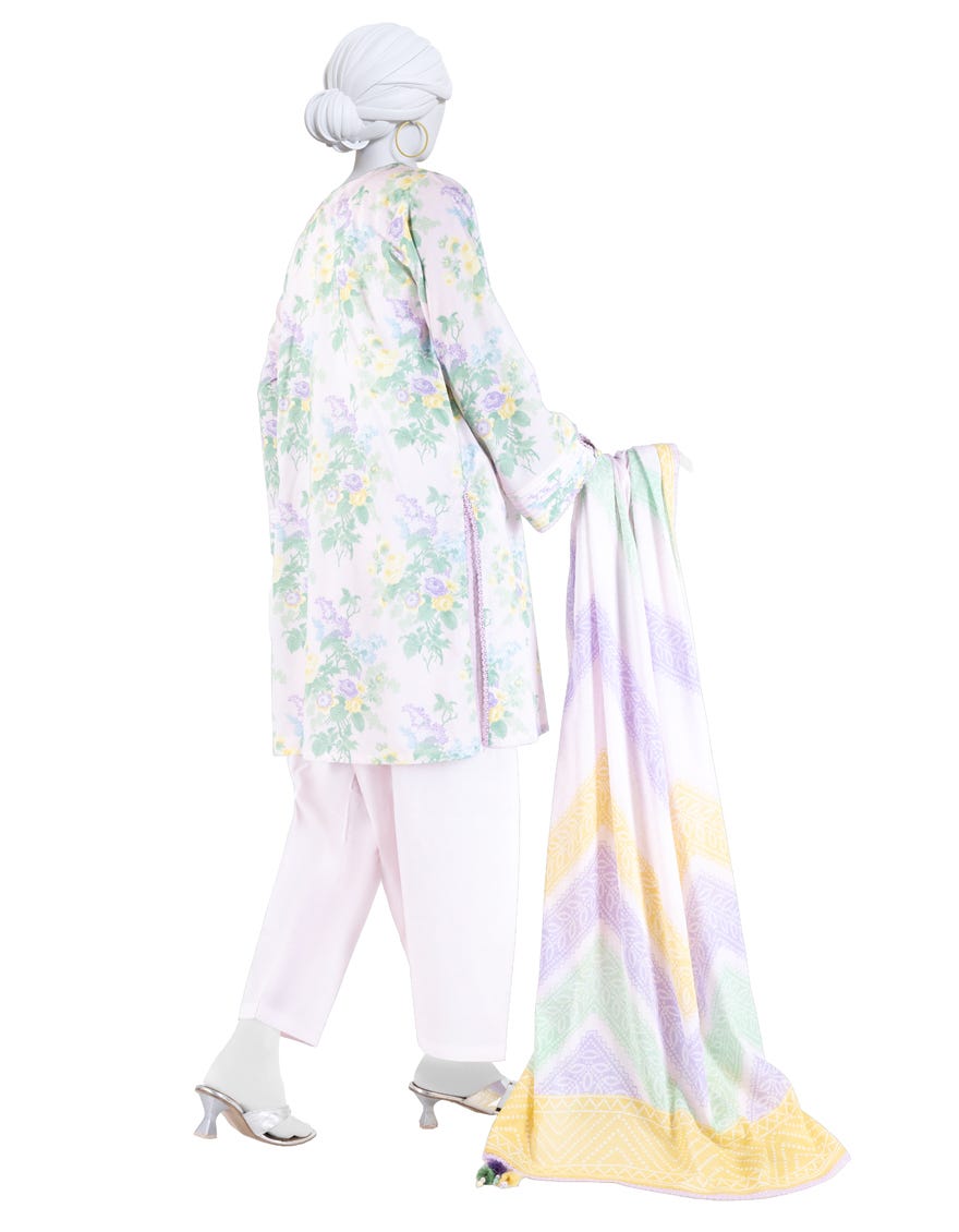 MULTICOLOR LAWN PRINTED UNSTITCHED 3PC
