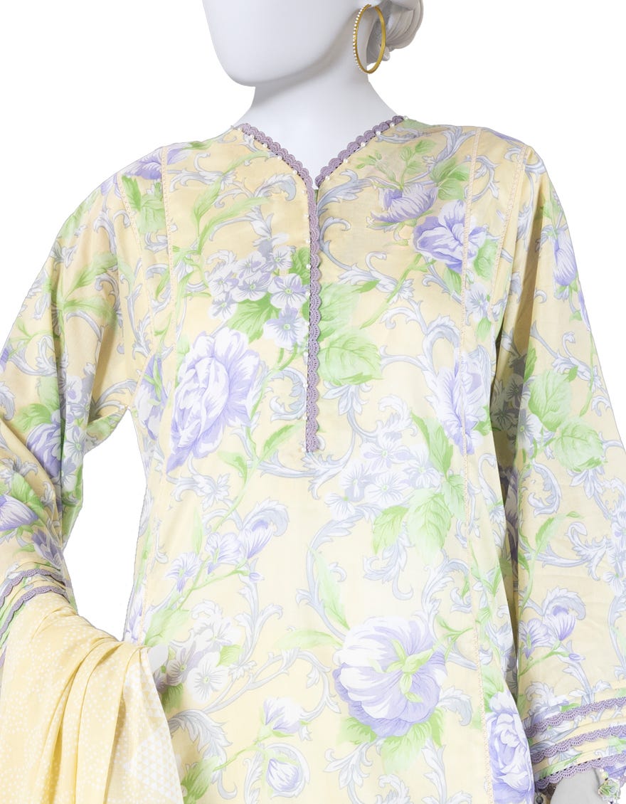 MULTICOLOR LAWN PRINTED UNSTITCHED 3PC