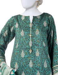GREEN DIGITAL PRINTED JACQUARD UNSTITCHED 3PC