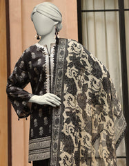 BLACK LAWN EMBROIDERED UNSTITCHED 3PC | JLAWN-S-25-3294-A