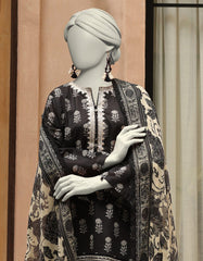 BLACK LAWN EMBROIDERED UNSTITCHED 3PC | JLAWN-S-25-3294-A