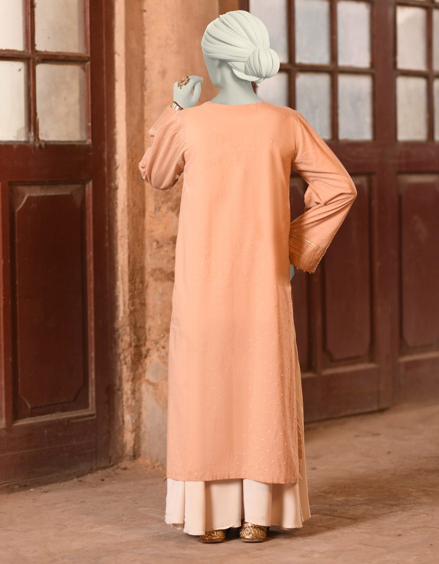 BEIGE LAWN EMBROIDERED KURTI | JJLK-S-JSS-25-333