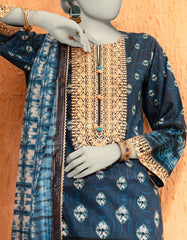 BLUE LAWN EMBROIDERED UNSTITCHED 3PC