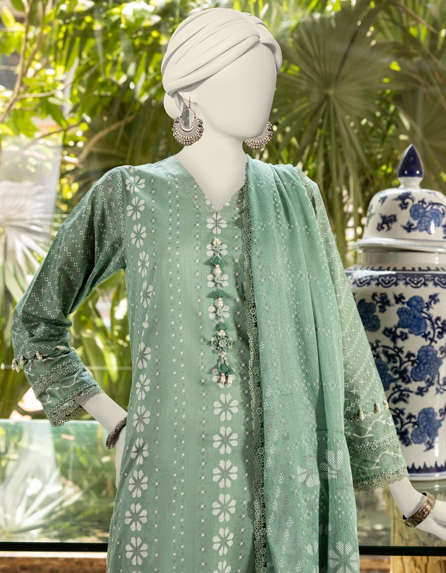 GREEN LAWN PASTE PRINTED UNSTITCHED 3PC