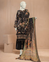 BLACK LAWN EMBROIDERED UNSTITCHED 3PC