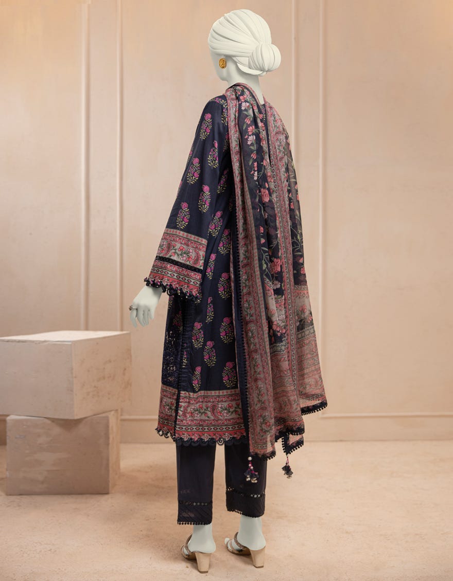 BLUE LAWN EMBROIDERED UNSTITCHED 3PC