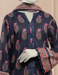 BLUE LAWN EMBROIDERED UNSTITCHED 3PC