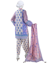 BLUE DOBBY EMBROIDERED UNSTITCHED 3PC