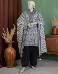 BLACK LAWN EMBROIDERED UNSTITCHED 3PC