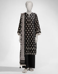 BLACK & WHITE LAWN PRINTED UNSTITCHED 3PC