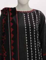 BLACK JACQUARD DYED UNSTITCHED 3PC