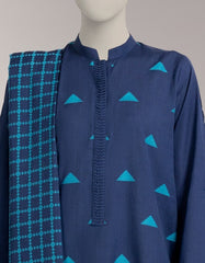 BLUE JACQUARD DYED UNSTITCHED 3PC