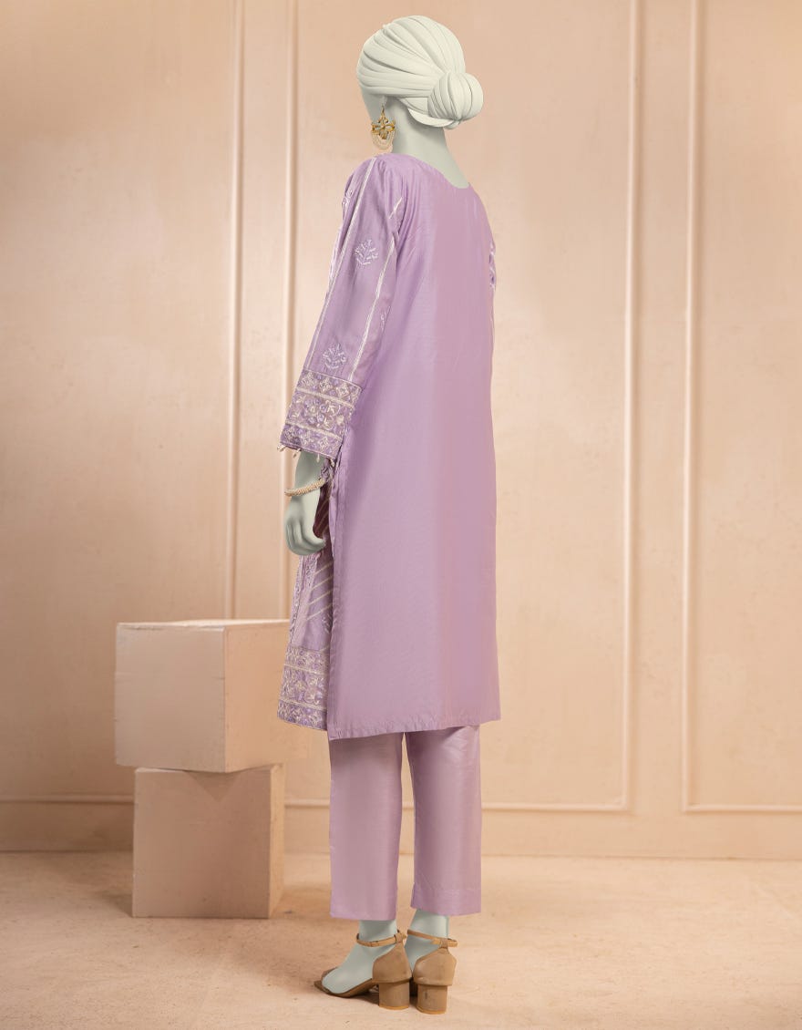 LILAC COTTON EMBROIDERED 2PC STITCHED