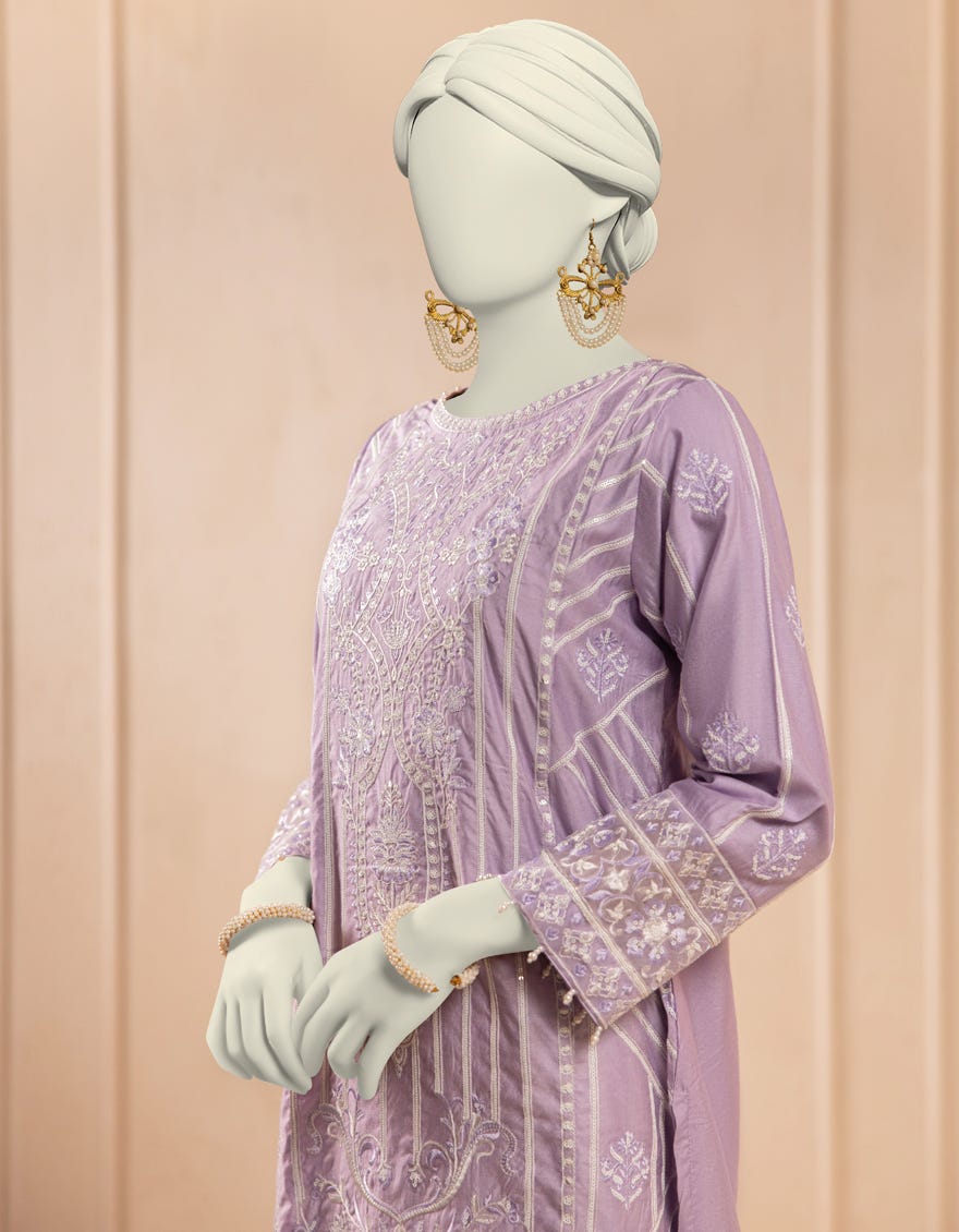 LILAC COTTON EMBROIDERED 2PC STITCHED