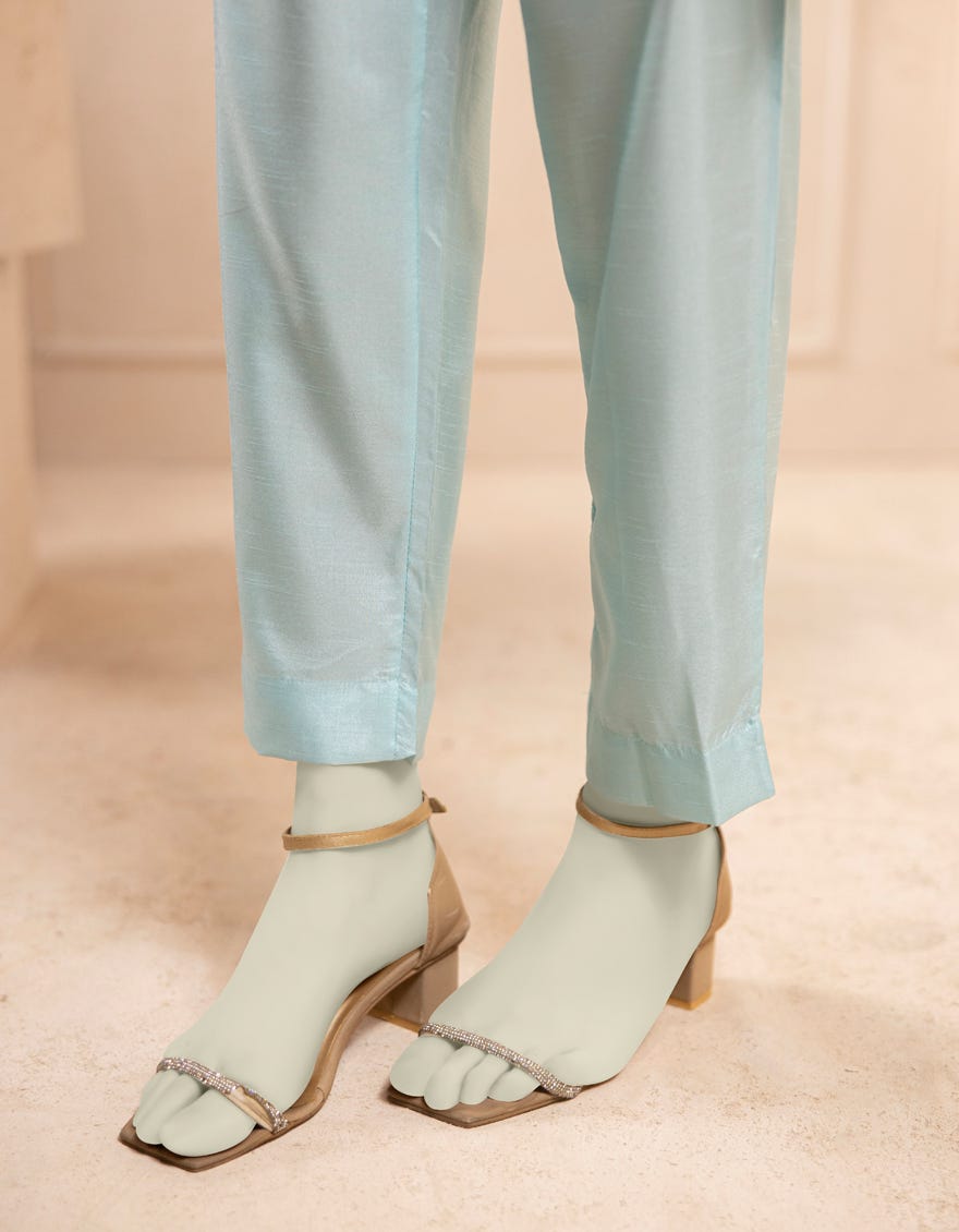 ICE BLUE RAW SILK 2PC STITCHED