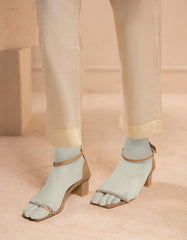 WHITE RAW SILK 2PC STITCHED