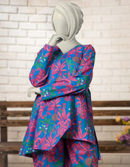 BLUE LAWN PRINTED KURTI