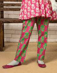 PINK LAWN PRINTED TROUSERS