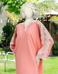 PEACH LAWN EMBROIDERED KURTI