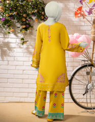 YELLOW LAWN PRINTED 2PC STITCHED
