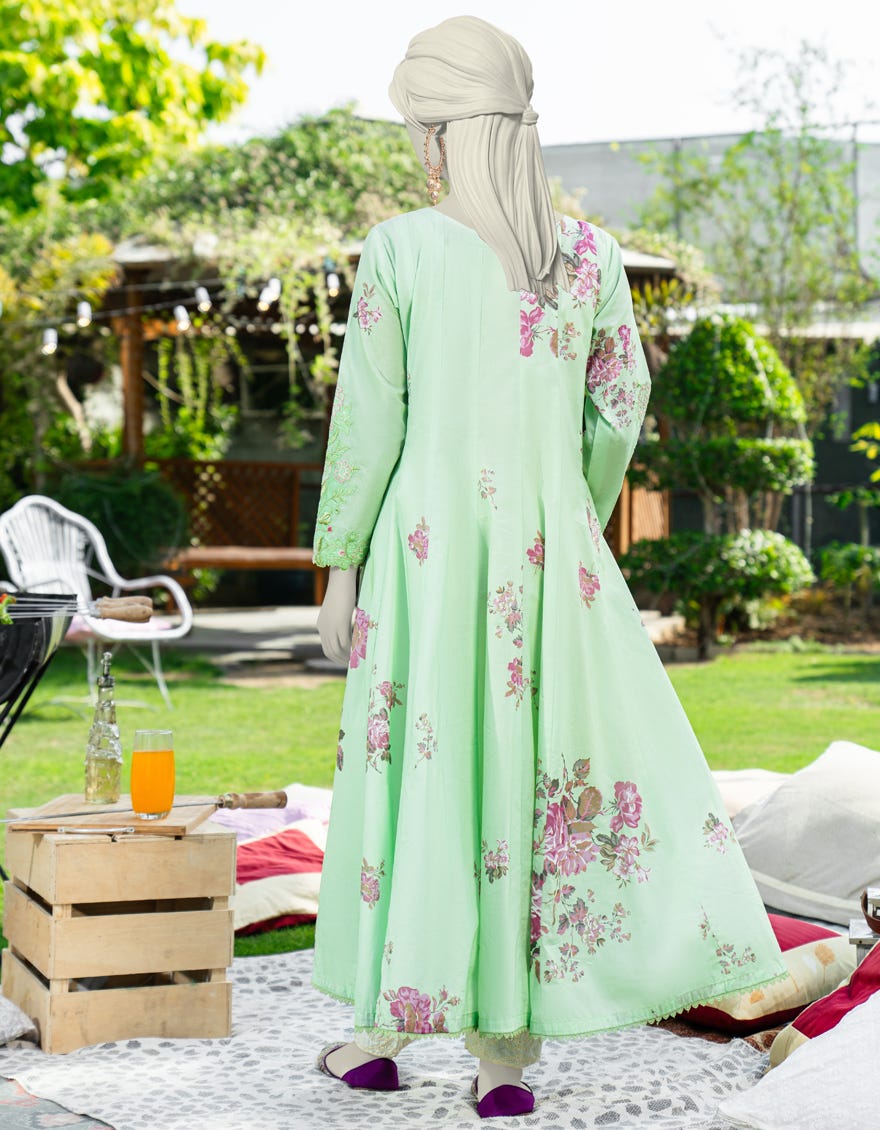 GREEN LAWN EMBROIDERED KURTI