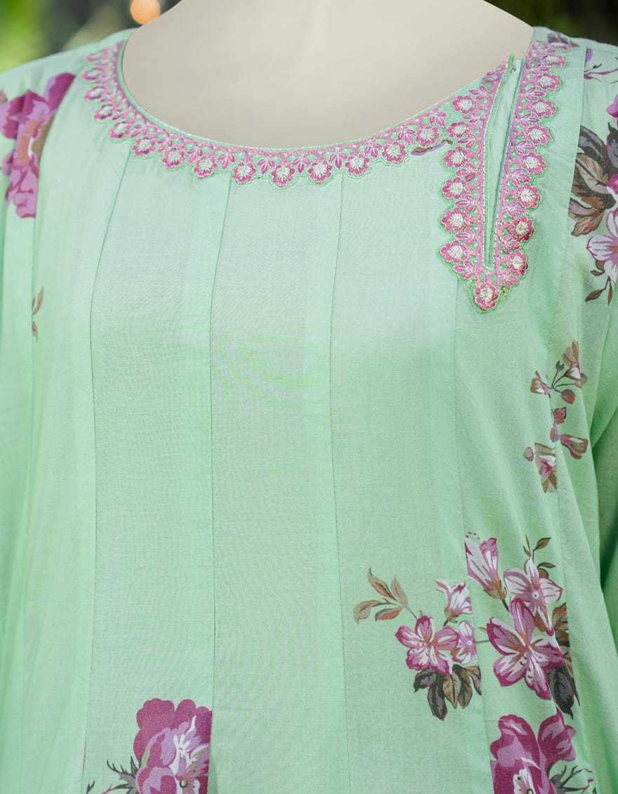 GREEN LAWN EMBROIDERED KURTI
