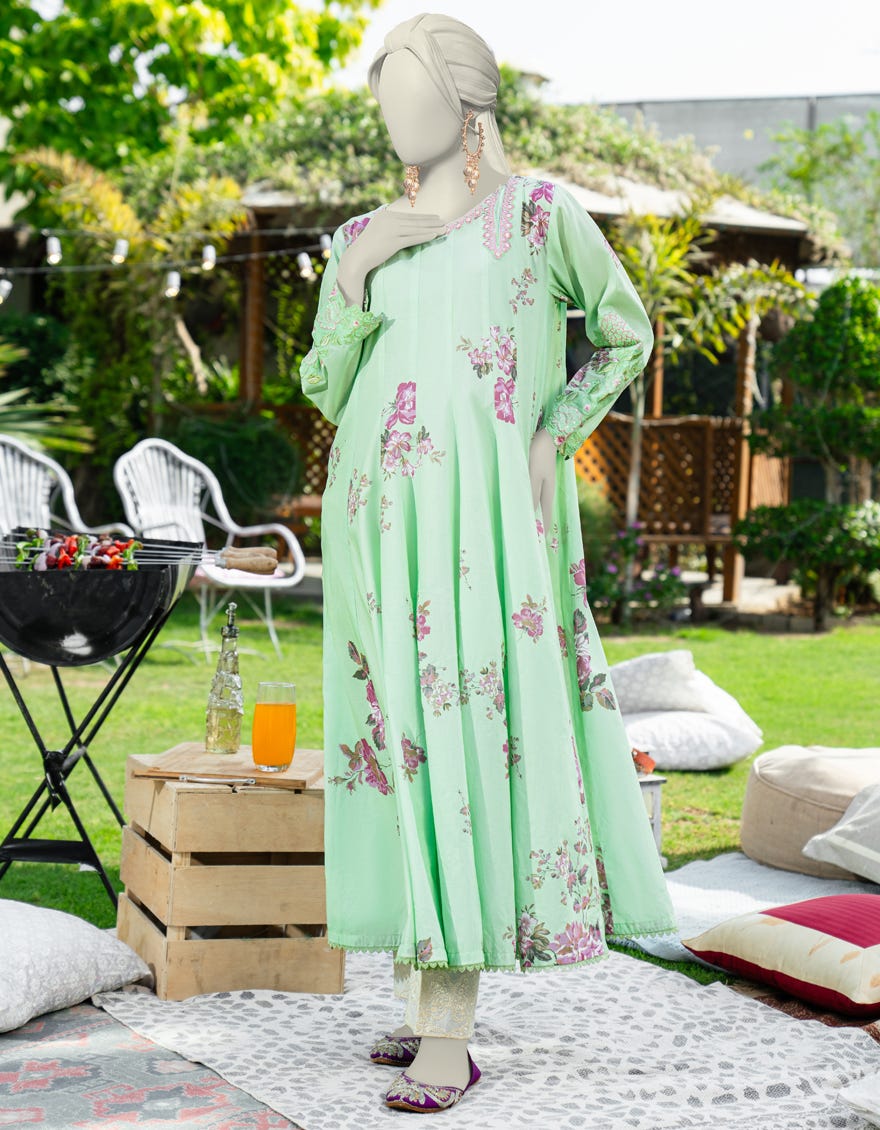 GREEN LAWN EMBROIDERED KURTI
