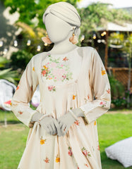 BEIGE LAWN EMBROIDERED KURTI