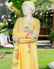 YELLOW LAWN EMBROIDERED KURTI