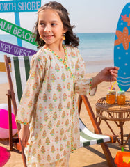 CREAM LAWN PRINTED 2PC | JGKL-S-JGST-25-5640