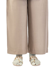 BEIGE RAW SILK BASIC TROUSERS