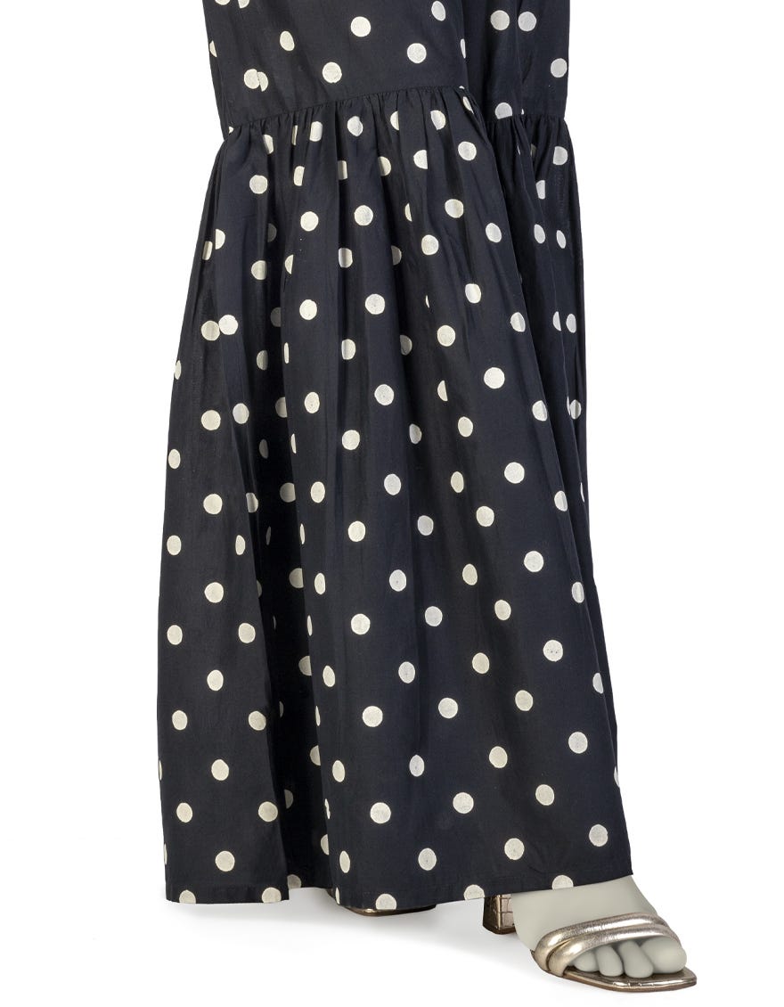 BLACK LAWN PRINTED GHARARA