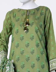 GREEN LAWN PRINTED 3PC STITCHED | JLAWN-S-25-813