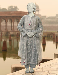 GREY LAWN PRINTED UNSTITCHED 3PC | JLAWN-S-25-818