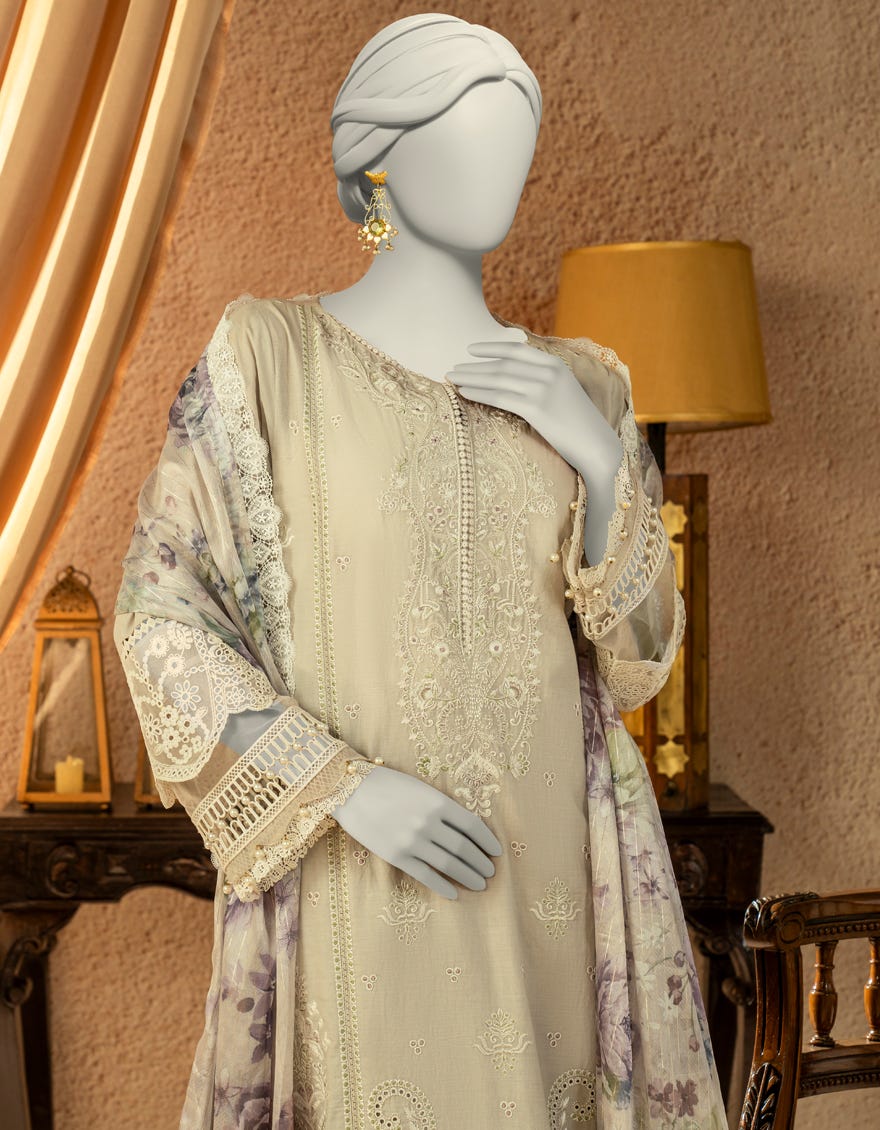 GREY LAWN EMBROIDERED 3PC STITCHED | JLAWN-S-25-826