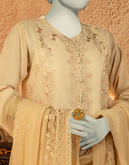 BEIGE LAWN EMBROIDERED UNSTITCHED 3PC | JLAWN-S-25-829