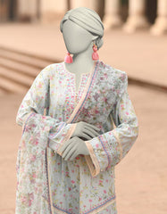 BLUE LAWN EMBROIDERED UNSTITCHED 3PC | JLAWN-S-25-838