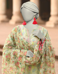 GREEN LAWN EMBROIDERED 3PC STITCHED | JLAWN-S-25-840