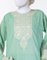 GREEN JACQUARD DYED 3PC STITCHED | JLAWN-S-25-848