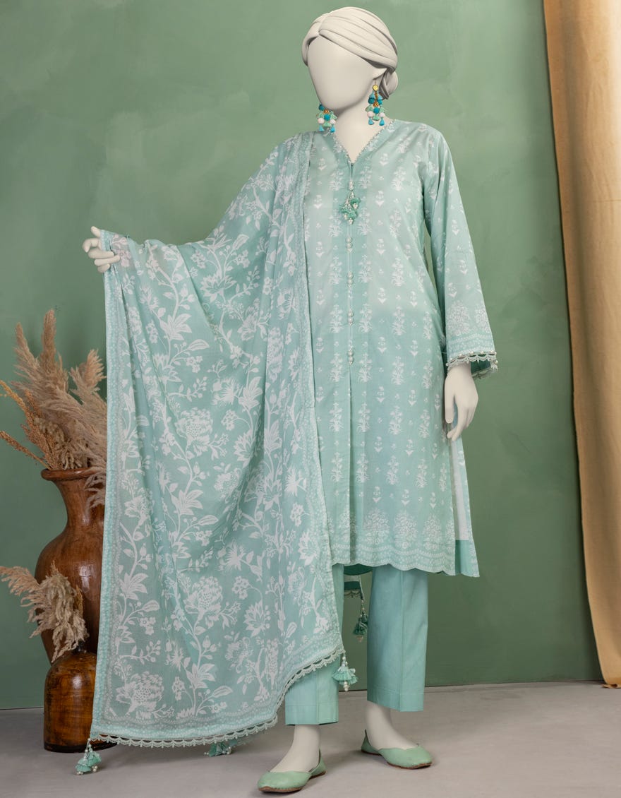 GREEN LAWN PRINTED UNSTITCHED 3PC