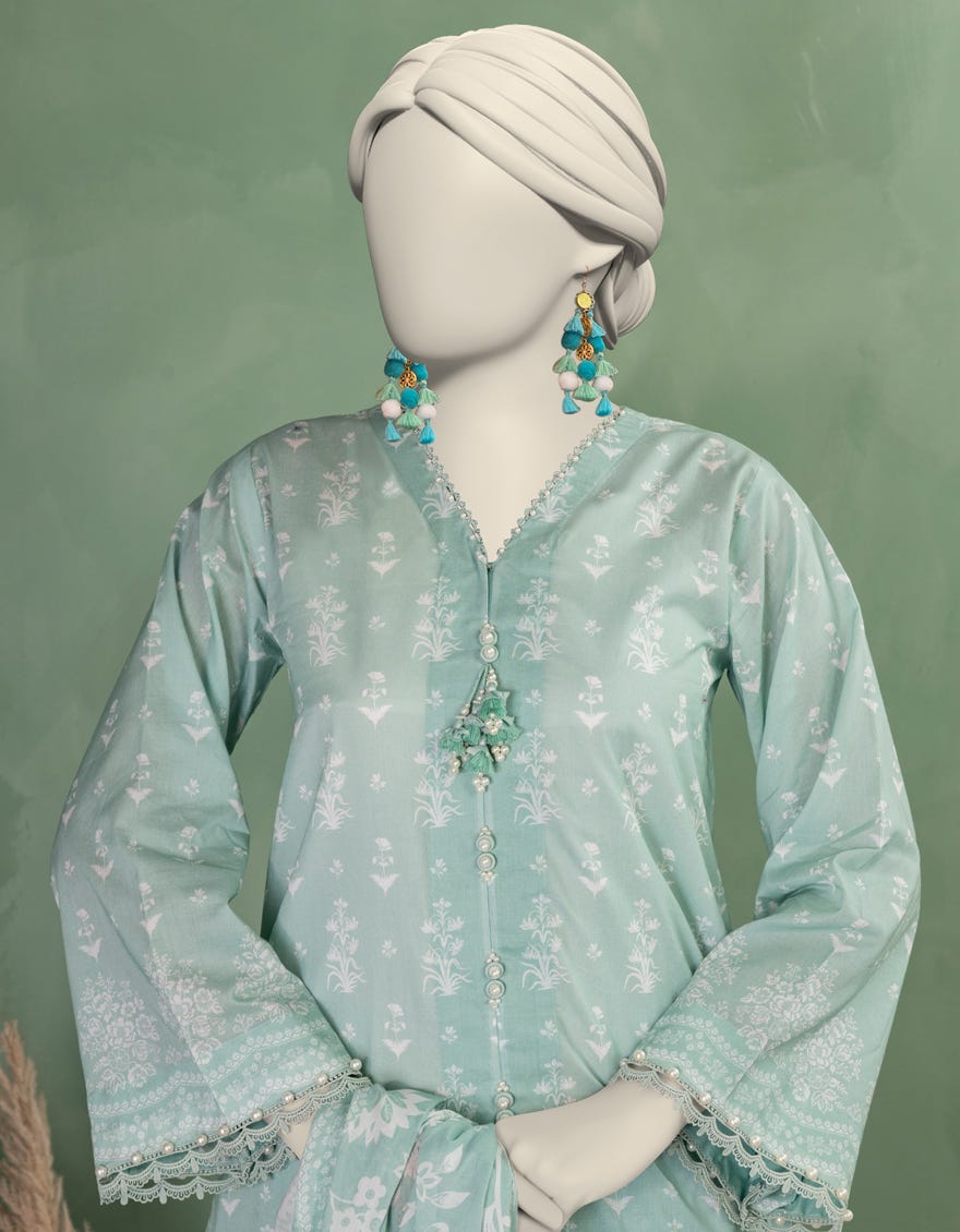 GREEN LAWN PRINTED UNSTITCHED 3PC