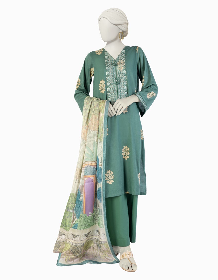 GREEN LAWN EMBROIDERED 3PC STITCHED