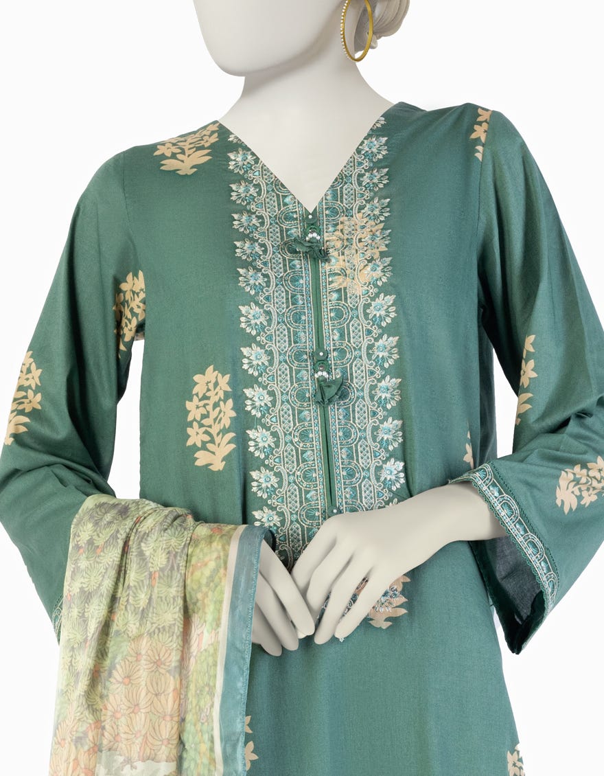 GREEN LAWN EMBROIDERED 3PC STITCHED