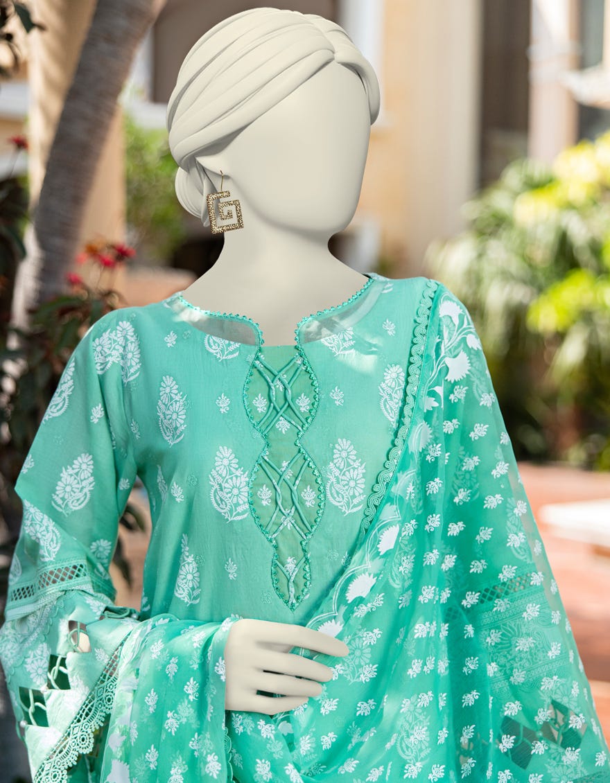 GREEN LAWN EMBROIDERED UNSTITCHED 3PC