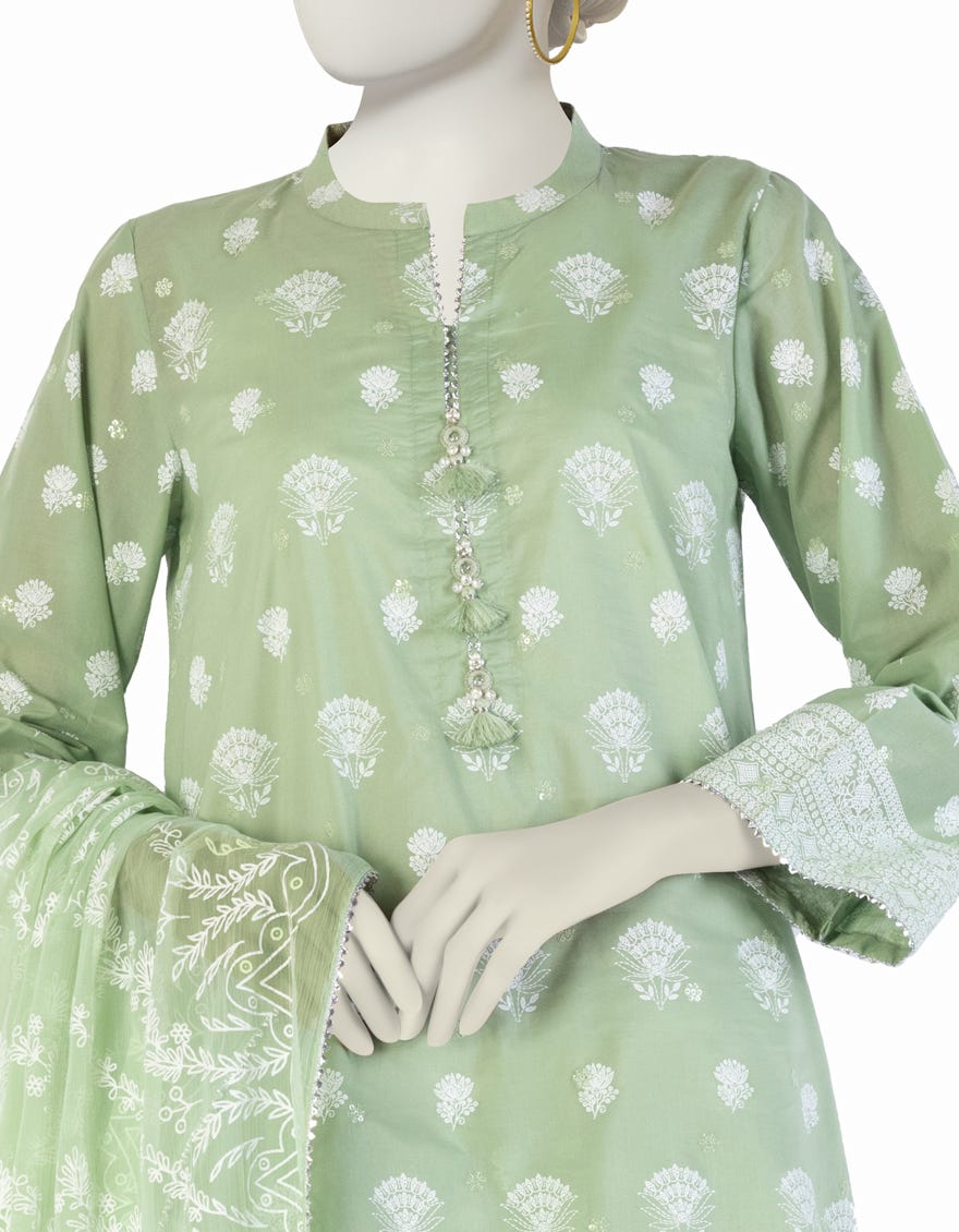 GREEN LAWN EMBROIDERED 3PC STITCHED
