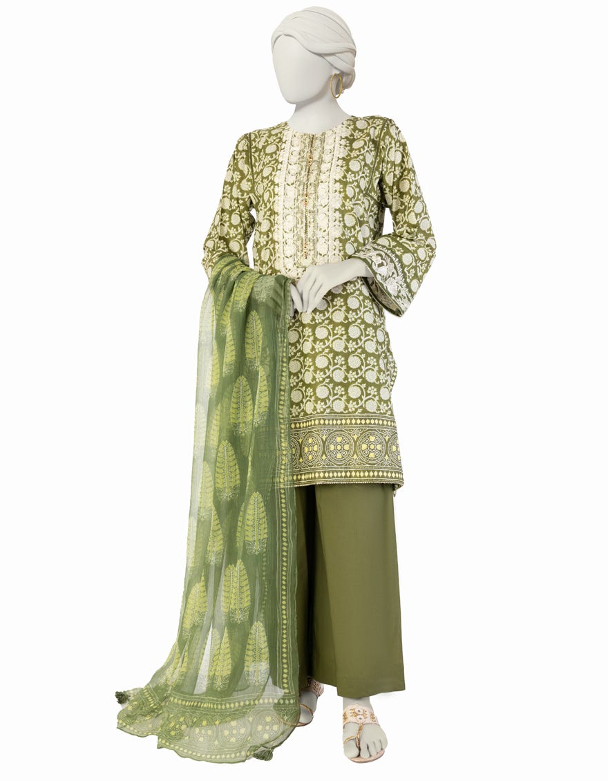 GREEN LAWN EMBROIDERED 3PC STITCHED