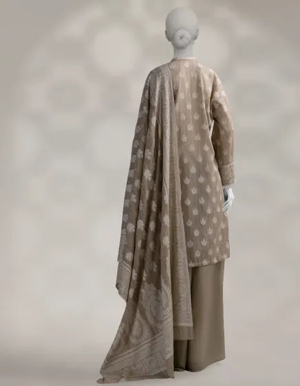 BEIGE JACQUARD DYED UNSTITCHED 3PC