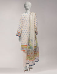 OFF WHITE LAWN EMBROIDERED UNSTITCHED 3PC