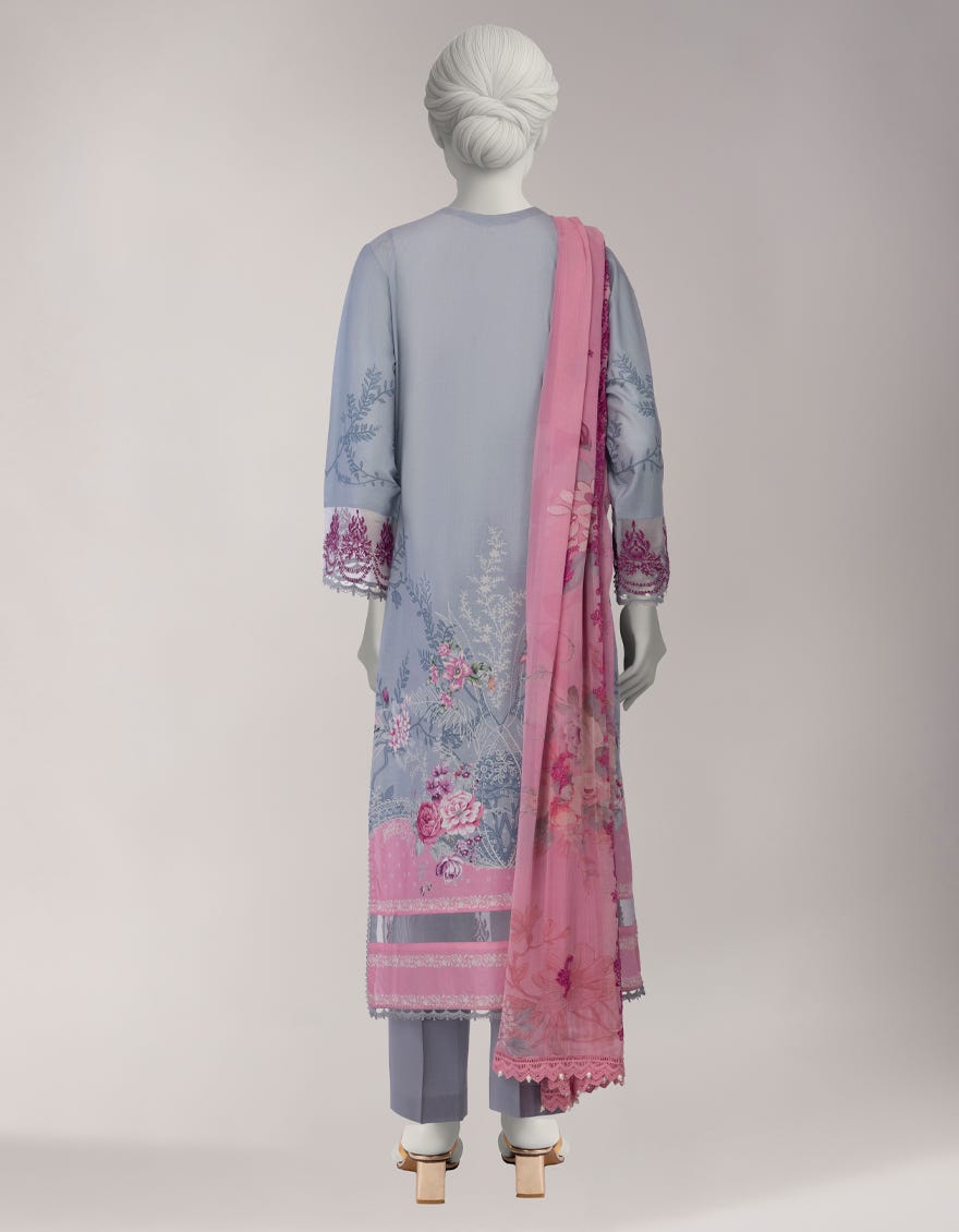 GREY LAWN EMBROIDERED UNSTITCHED 3PC