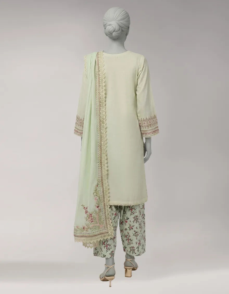 GREEN LAWN EMBROIDERED STITCHED 3PC